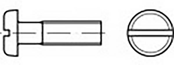 TOOLCRAFT  TO-6853398 Platbolkopschroeven M5 30 mm Sleuf DIN 85   RVS V2A A2 100 stuk(s)
