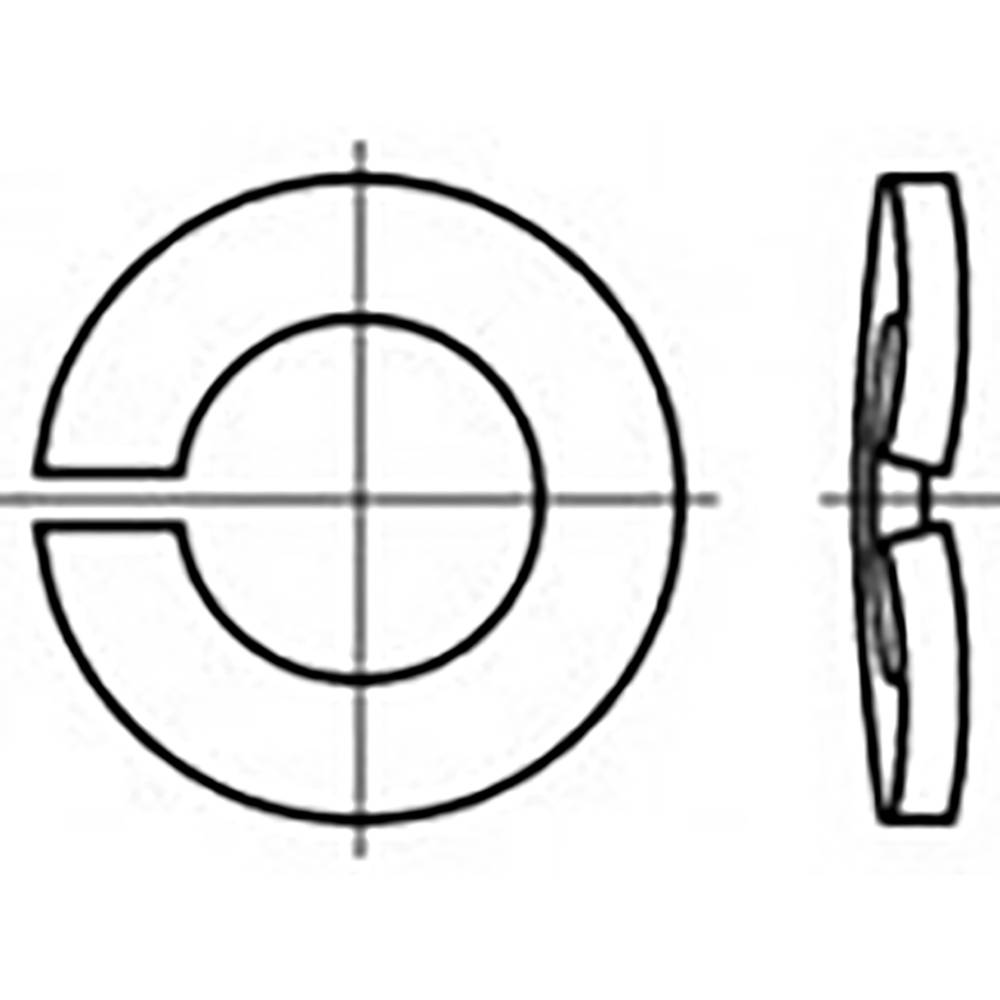 TOOLCRAFT TO-6854301 Veerringen Binnendiameter: 10 mm DIN 128 Verenstaal 1000 stuk(s)