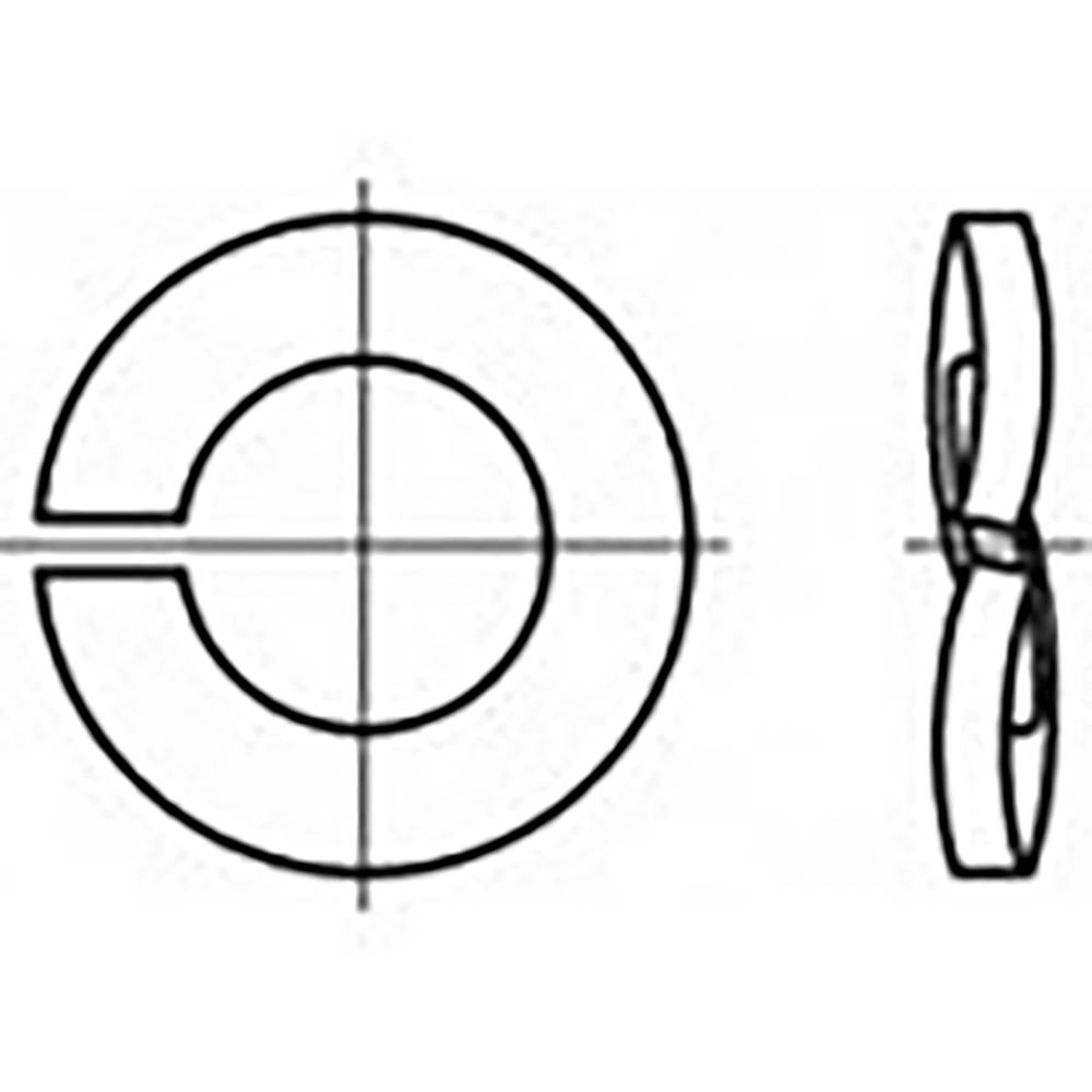 TOOLCRAFT TO-6854352 Veerringen Binnendiameter: 4 mm DIN 128 Verenstaal Verzinkt 1000 stuk(s)