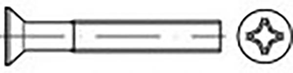 TOOLCRAFT TO-6863070 Verzonken schroeven M2 10 mm Kruiskop Phillips DIN 965 Staal Verzinkt 200 stuk(s)