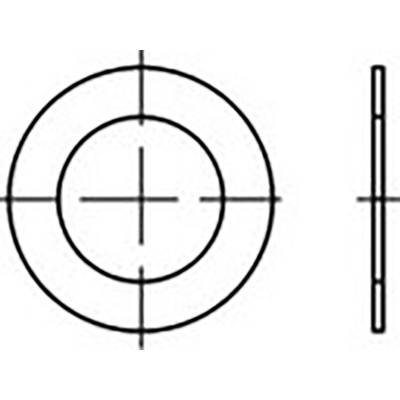 Technische tekening van een cirkelring met een doorsnede-aanzicht rechts. De ring heeft een buitenste en binnenste diameter.