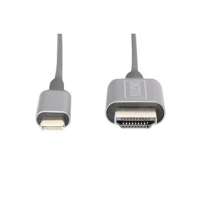 Twee kabels, links een USB-C-stekker, rechts een HDMI-stekker.