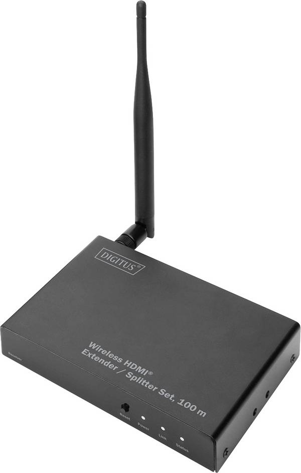 Digitus DS-55315 Draadloze HDMI-ontvanger 100 m 5 GHz 1024 x 720 Pixel, 1080 x 720 Pixel, 1200 x 720 Pixel, 1280 x 720 Pixel, 1334 x 720 Pixel, 1440 x 1080 Pixel, 1440 x 720 Pixel, 1620 x 1080 Pixel, 1920 x 1080 Pixel, 720 x 576 Pixel, 960 x 720 Pixel Geïntegreerde LED-weergave, Met afstandsbediening