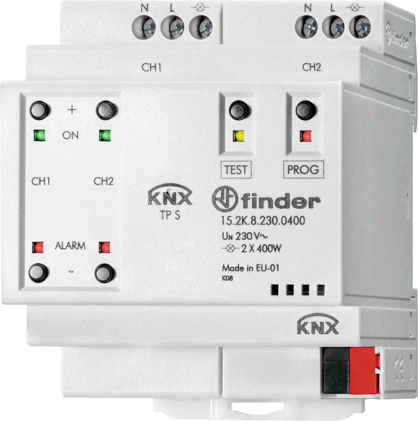 FINDER 15.2K.8.230.0400 Dimmer; KNX; op DIN-rail; 30VDC; IP20; -5÷45°C; Ch: 2; 400W - 1 stuk