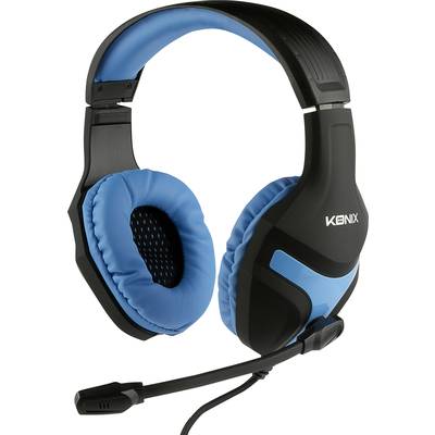 Konix Nemesis Headset Over Ear headset Kabel Gamen Stereo Zwart-blauw  