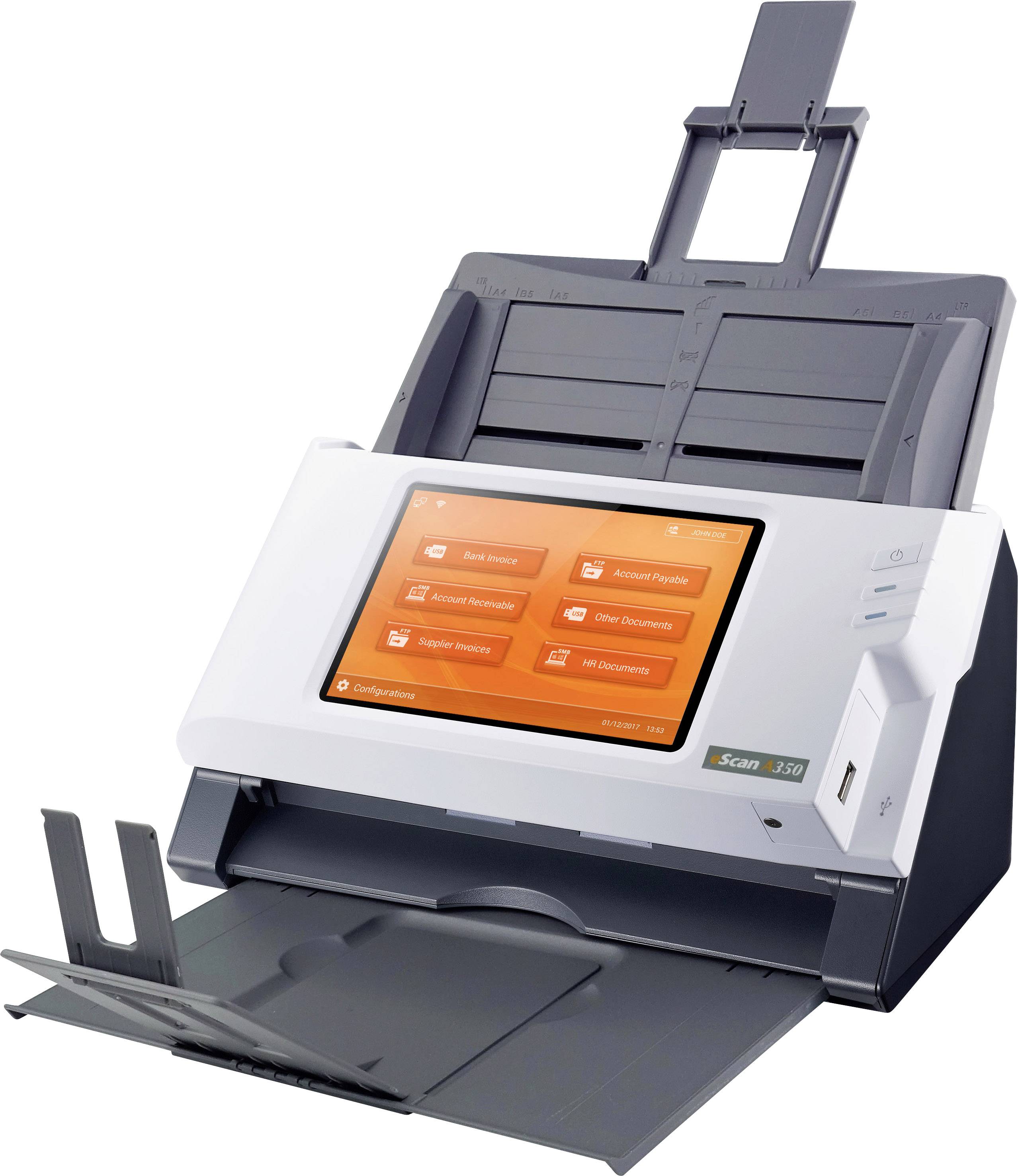 Plustek eScan A350 Enterprise Documentscanner duplex 216 x 5080 mm 600 x 600 dpi 25 pag./min. RJ45, USB-A 2.0, WiFi