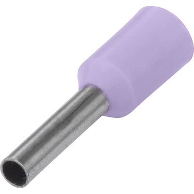 Een paarse kabelschoen met metalen pijpje voor een veilige verbinding van elektrische draden.