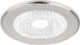 Ronde plafondlamp met zilveren rand en een bevroren, honingraatachtig glazen midden.