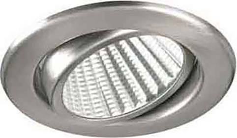 Inbouwlamp met metalen frame en geribbeld glas, geschikt voor binnengebruik.