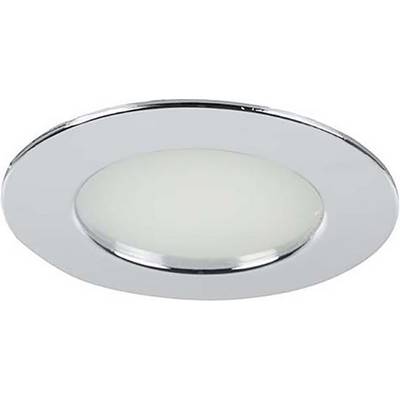 Een ronde LED-inbouwspot voor het plafond met een zilveren rand en een matte afdekking, geschikt voor moderne binnenverlichting.