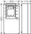 Technische tekening van een rechthoekige behuizing met afmetingen 300x170x600 mm. Bovenaan zijn aansluitingen gemarkeerd met de aanduidingen 'N' en 'PE'.