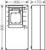 Technische tekening van een rechthoekige behuizing met afmetingen 300x170x600 mm. Aansluitingen gemarkeerd met labels 'N' en 'PE'.