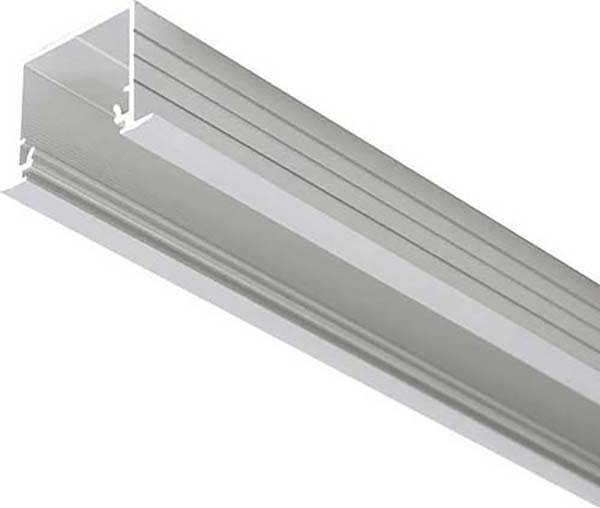 L-vormig aluminiumprofiel in zilverkleur, geschikt voor LED-strips, biedt een moderne verlichtingsoplossing.