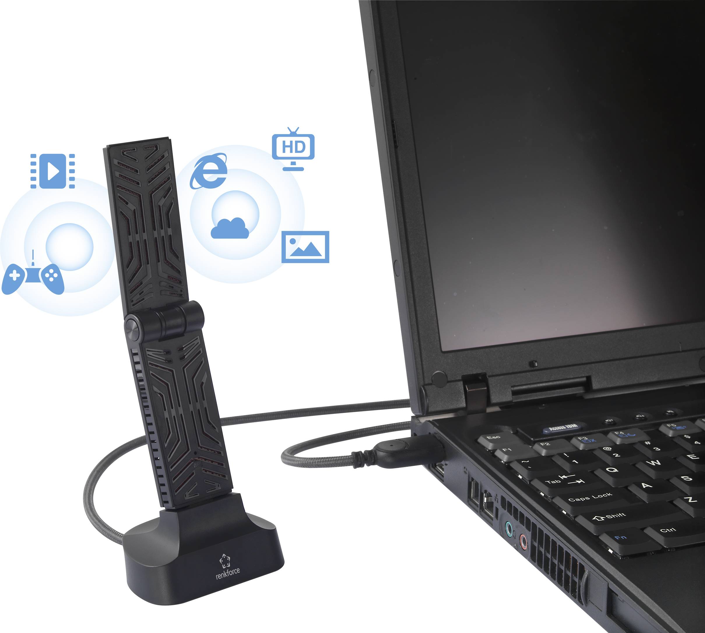 Renkforce RF-WFD-300 WiFi-stick USB-A 3.2 Gen 1 1900 MBit/s-3