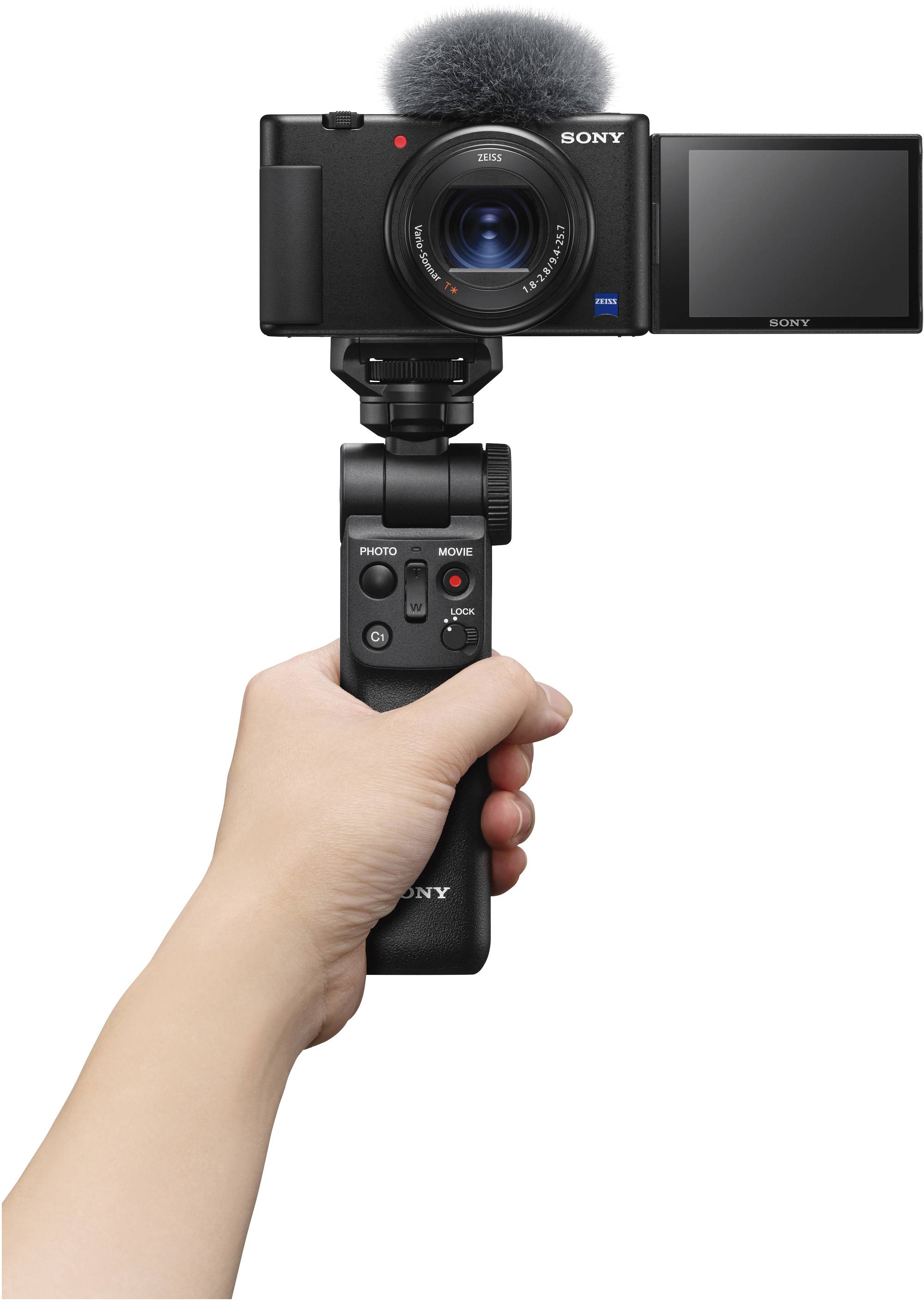 Sony Digitalkamera Digitale camera 20.1 Mpix Zoom optisch: 2.7 x Zwart Incl. accu 4K video, Klapbaar display-4