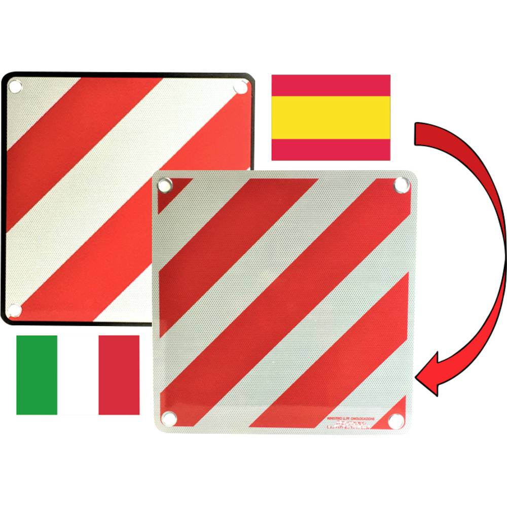 IWH 97605 Warntafel 2in1 für Spanien und Italien Bord uitstekende lading (l x b) 50 cm x 50 cm