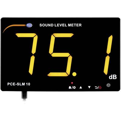 Digitale geluidsmeter toont '75.1 dB'.