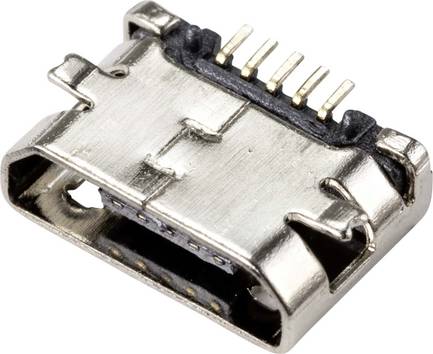 TRU COMPONENTS Micro-USB 2.0 Typ-B TC-9201376 Inbouwbus micro-USB 2.0 type-B Bus, inbouw horizontaal  1 stuk(s)