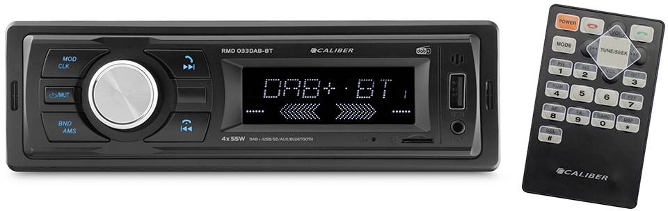Conrad-Caliber Audio Technology RMD033DAB-BT Autoradio enkel DIN DAB+ tuner, Bluetooth handsfree, Incl. afstandsbediening, Incl. DAB-antenne-aanbieding Conrad-Caliber Audio Technology RMD033DAB-BT Autoradio enkel DIN DAB+ tuner, Bluetooth handsfree, Incl. afstandsbediening, Incl. DAB-antenne-aanbieding