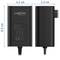 Zwart netsnoer met afmetingen 6,9 cm x 4,2 cm x 3,3 cm. Opdruk 'ANSMANN'. Bevat technische specificaties en certificeringen.