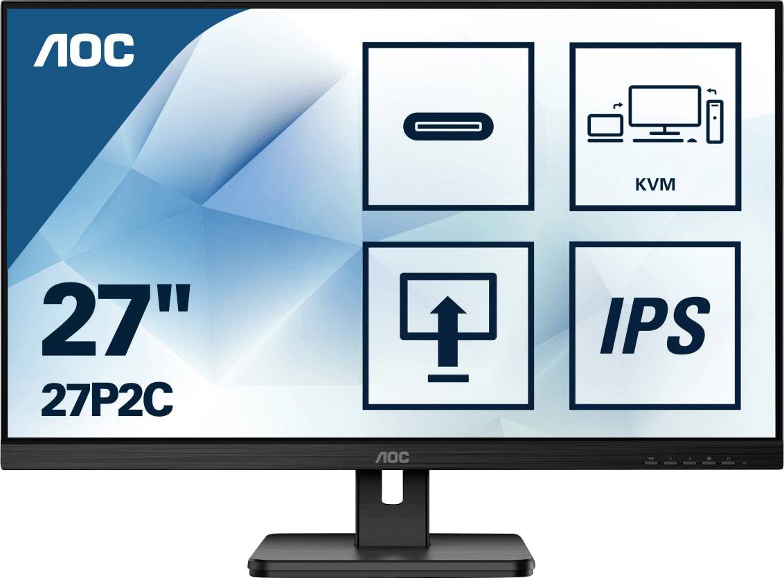 AOC 27P2C LCD-monitor Energielabel E (A - G) 68.6 cm (27 inch) 1920 x 1080 Pixel 16:9 4 ms Hoofdtelefoonaansluiting, Audio-Line-in IPS LED