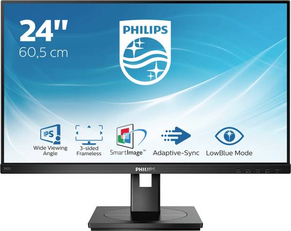 Philips 242S1AE LCD-monitor  Energielabel E (A - G) 61 cm (24 inch) 1920 x 1080 Pixel 16:9 4 ms Hoofdtelefoonaansluiting, Audio-Line-in IPS LED