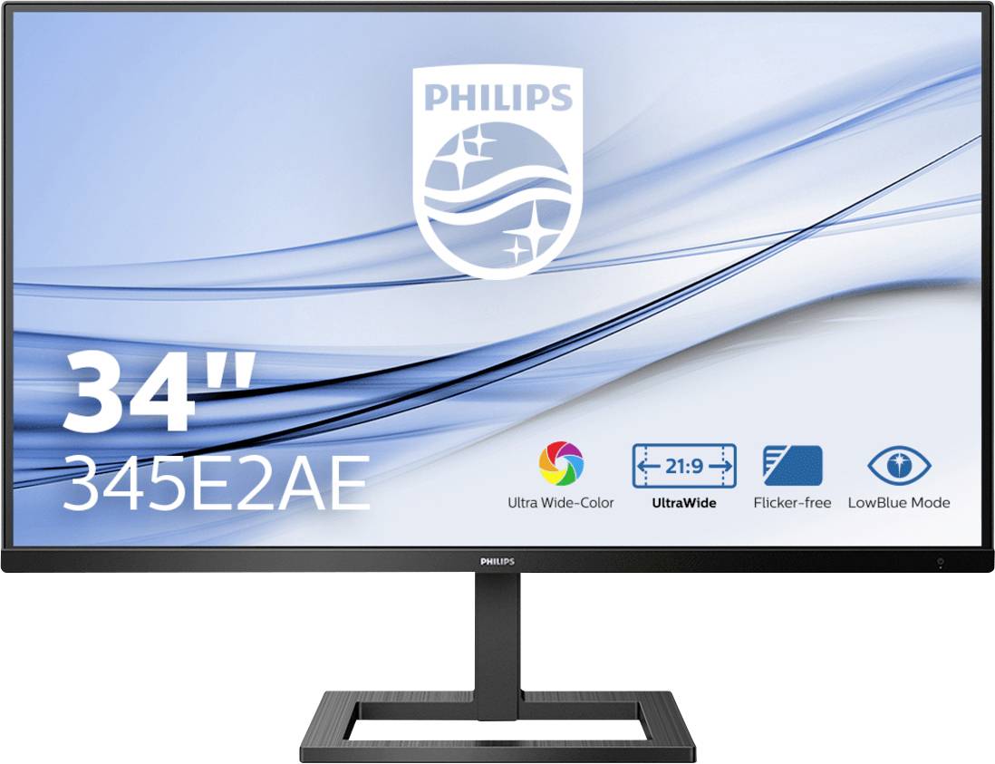Philips 345E2AE LCD-monitor Energielabel F (A - G) 86.4 cm (34 inch) 3440 x 1440 Pixel 21:9 4 ms DisplayPort IPS LED