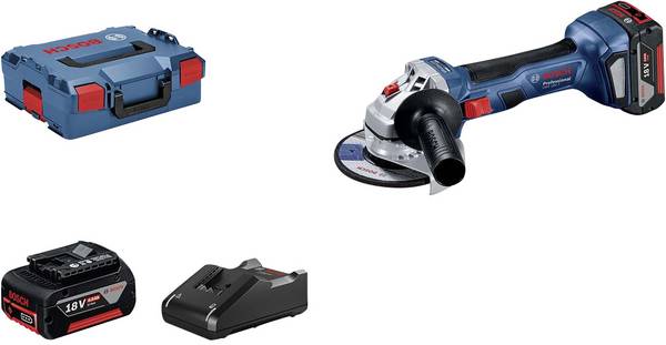 Bosch Professional GWS 18V-7 06019H9005 Haakse accuslijper  125 mm Incl. 2 accu's, Incl. koffer  18 V 4.0 Ah