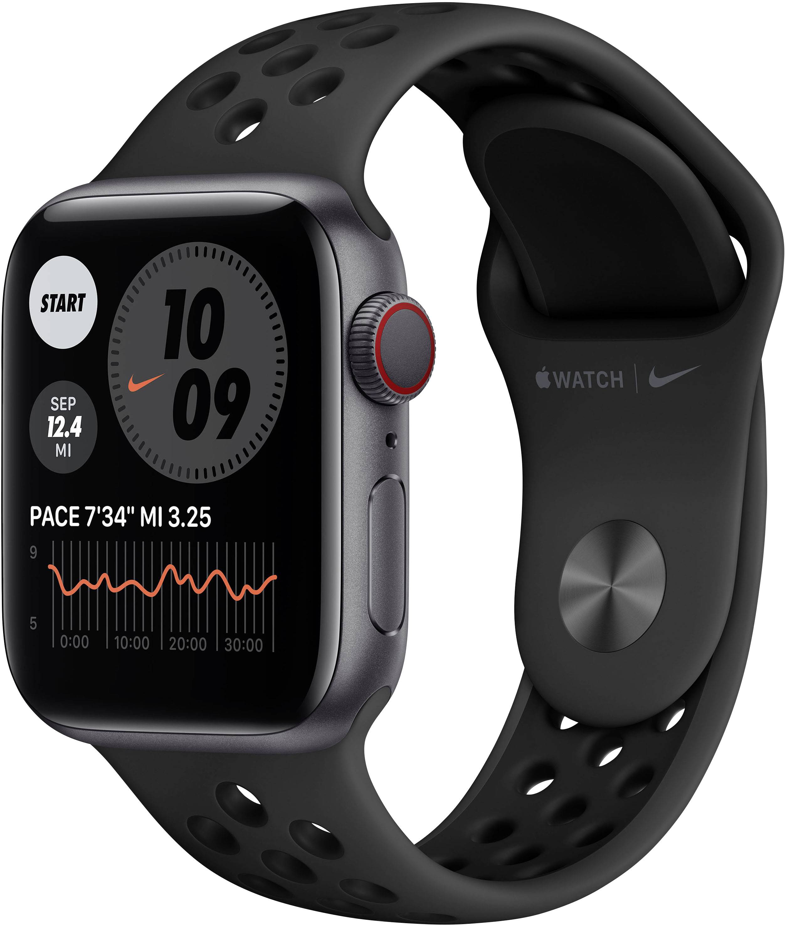 Apple Watch Series 6 Nike Edition GPS 40 mm Aluminium kast Space grijs  Sportband Anthracite Black kopen