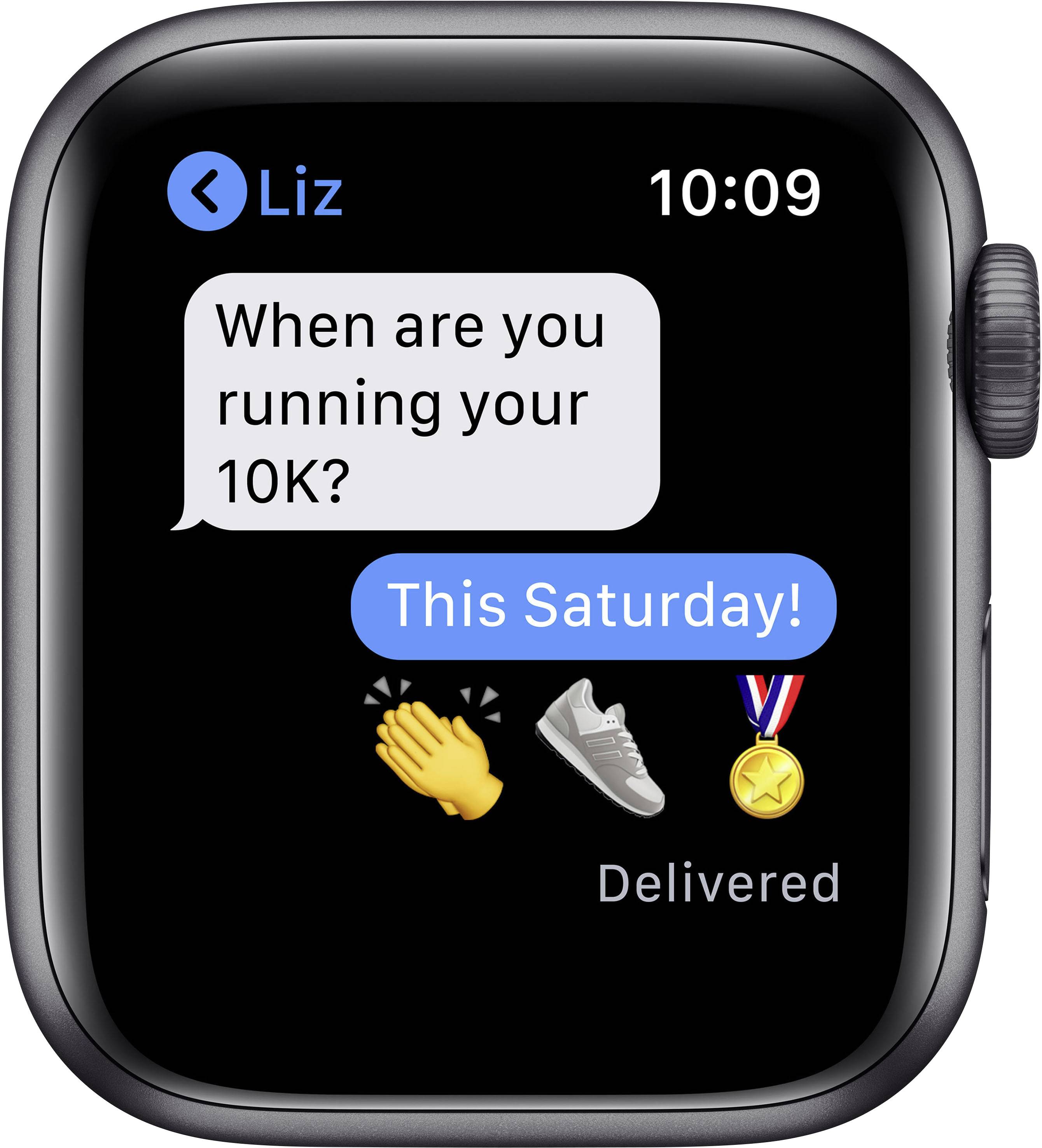 Apple Watch SE GPS 40 mm Aluminium kast Space grijs Sportband Zwart |  Conrad.nl