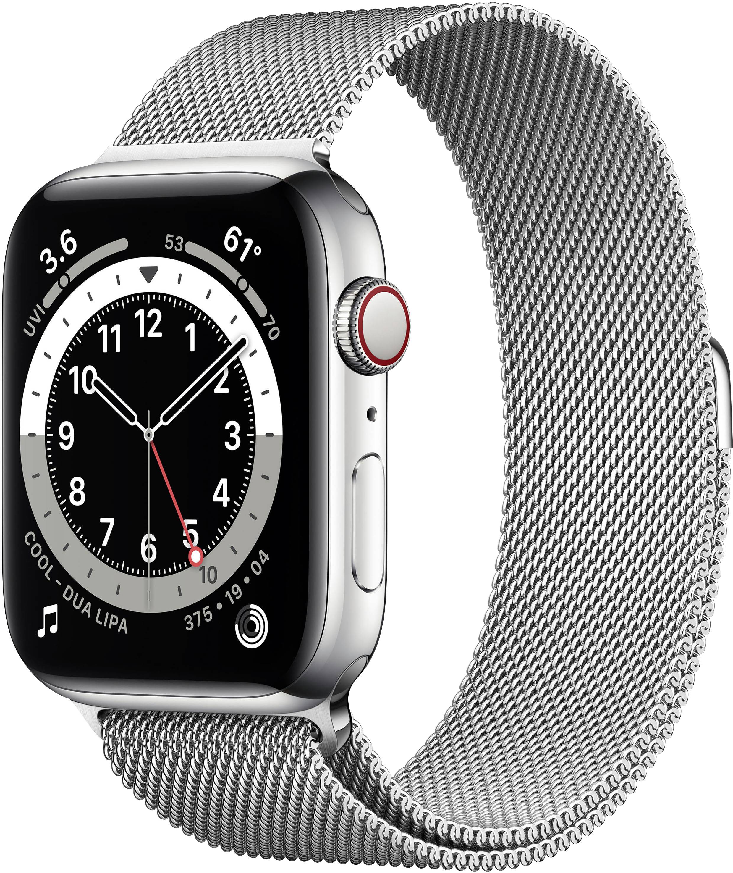overzee Aan boord inflatie Apple Watch Series 6 GPS + Cellular 44 mm RVS kast Zilver Milanese band  Zilver | Conrad.nl