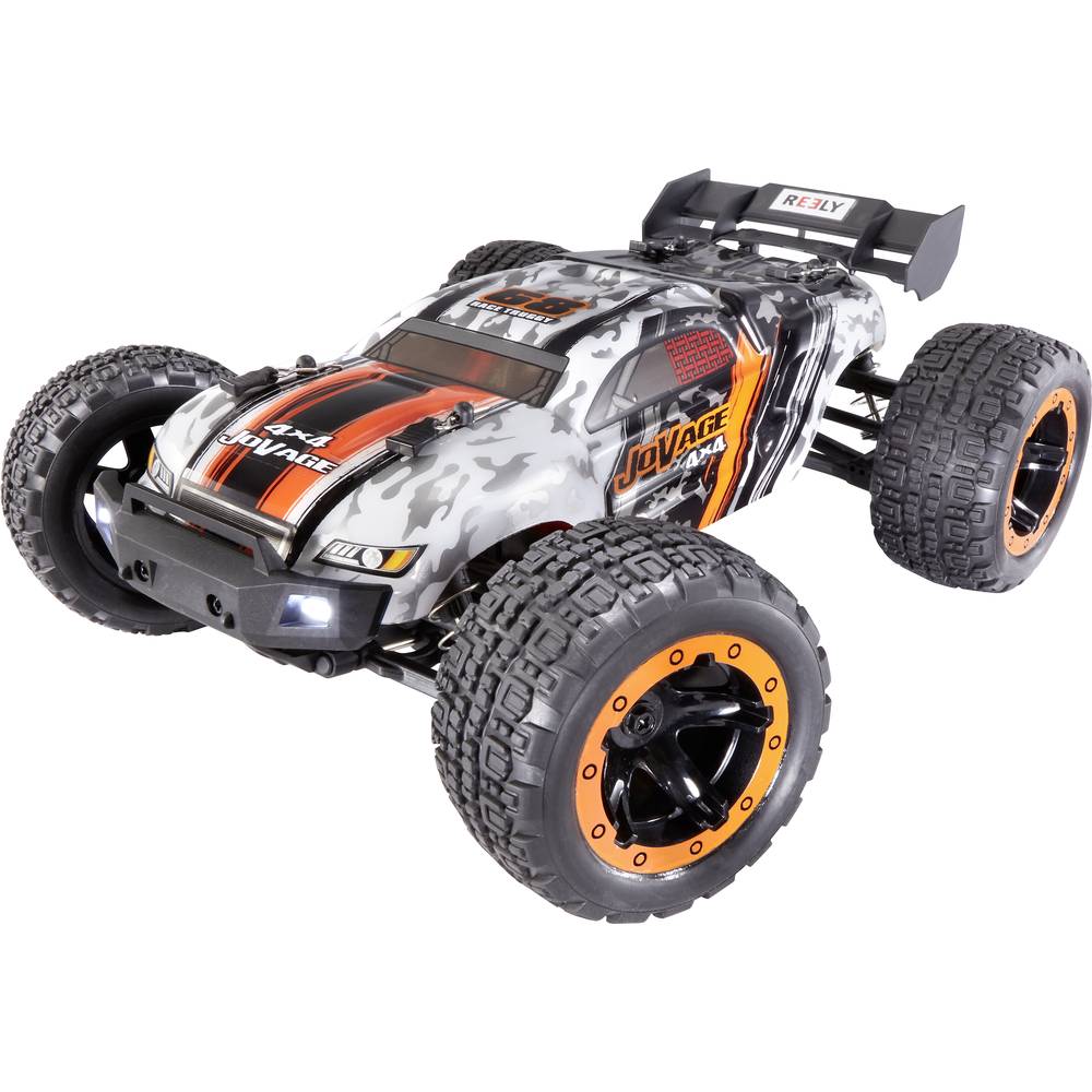 Reely Jovage 4x4 Oranje, Wit Brushed 1:16 RC modelauto voor beginners Elektro Truggy 4WD RTR 2,4 GHz Incl. accu en lade
