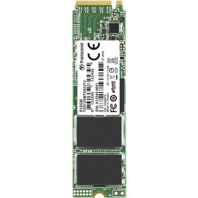 M.2 SSD-schijf met 512 GB opslagcapaciteit, fabrikant Transcend. Elektronische componenten en labels zijn afgebeeld.