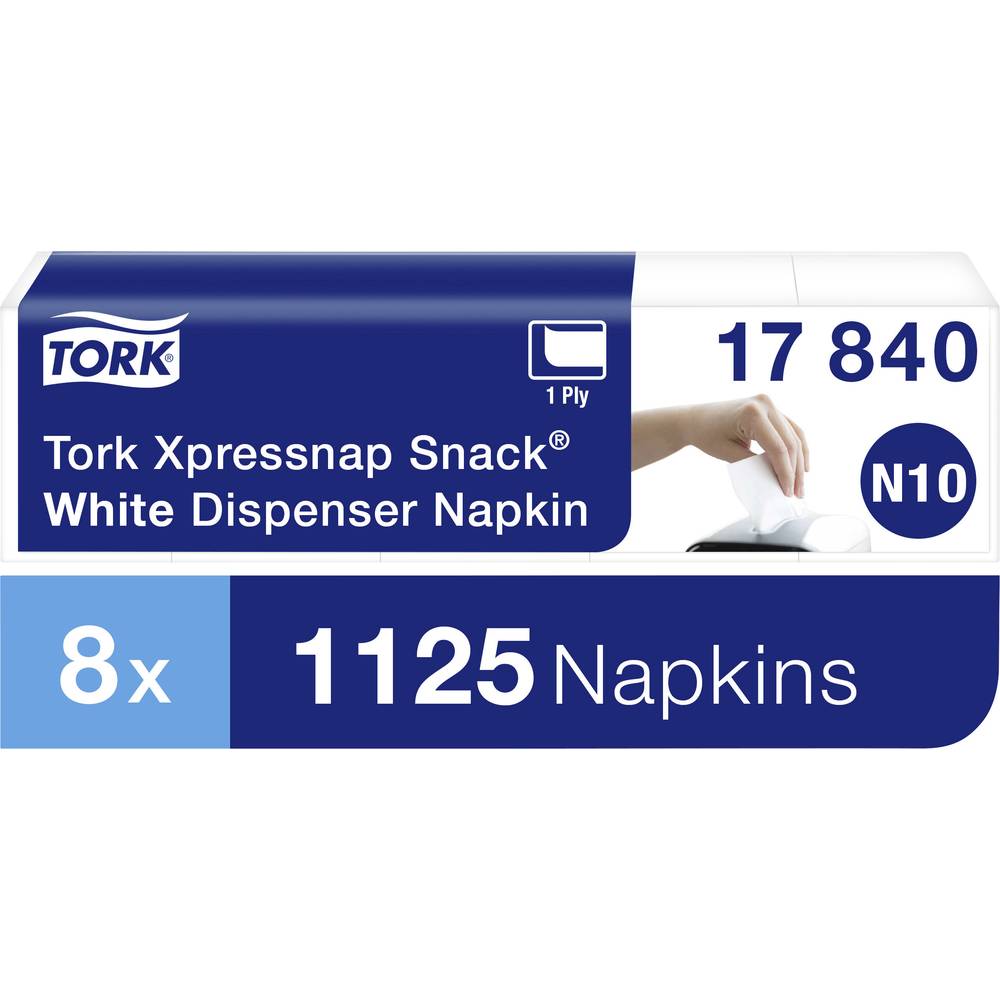 Tork Xpressnap Snack® dispenserservet 216x216cm 1-laags 1/4-vouw wit 5x225x8