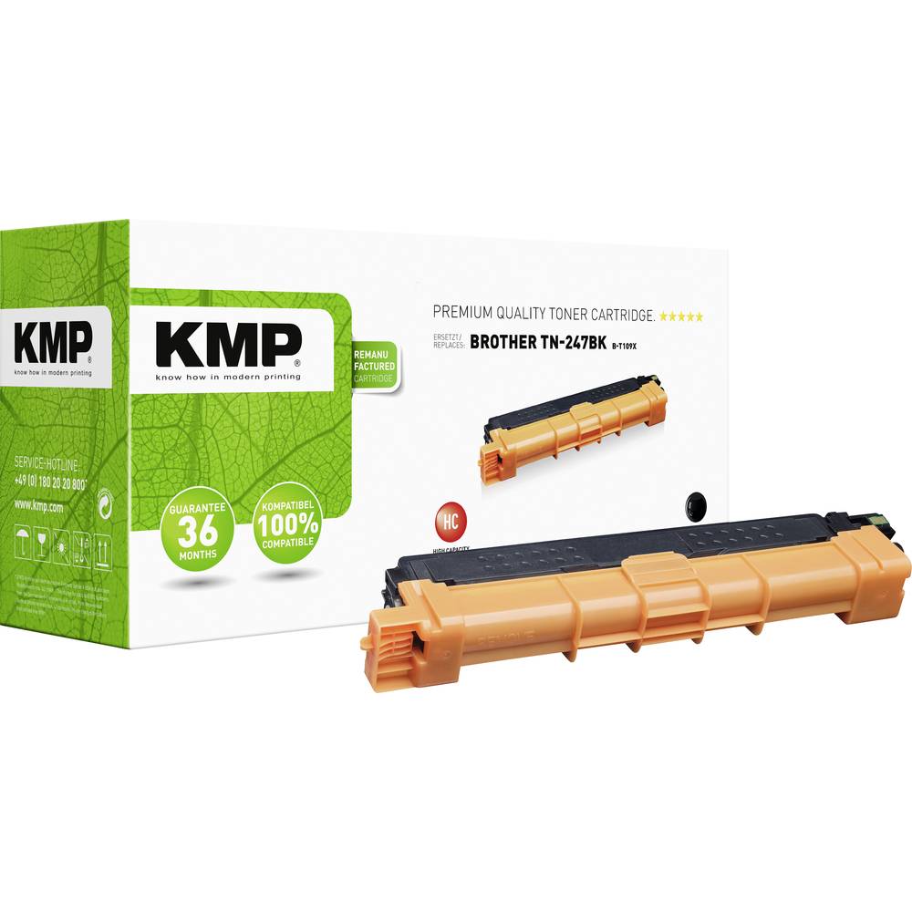 KMP Toner vervangt Brother TN-247BK, TN247BK Compatibel Zwart 3000 bladzijden B-T109X