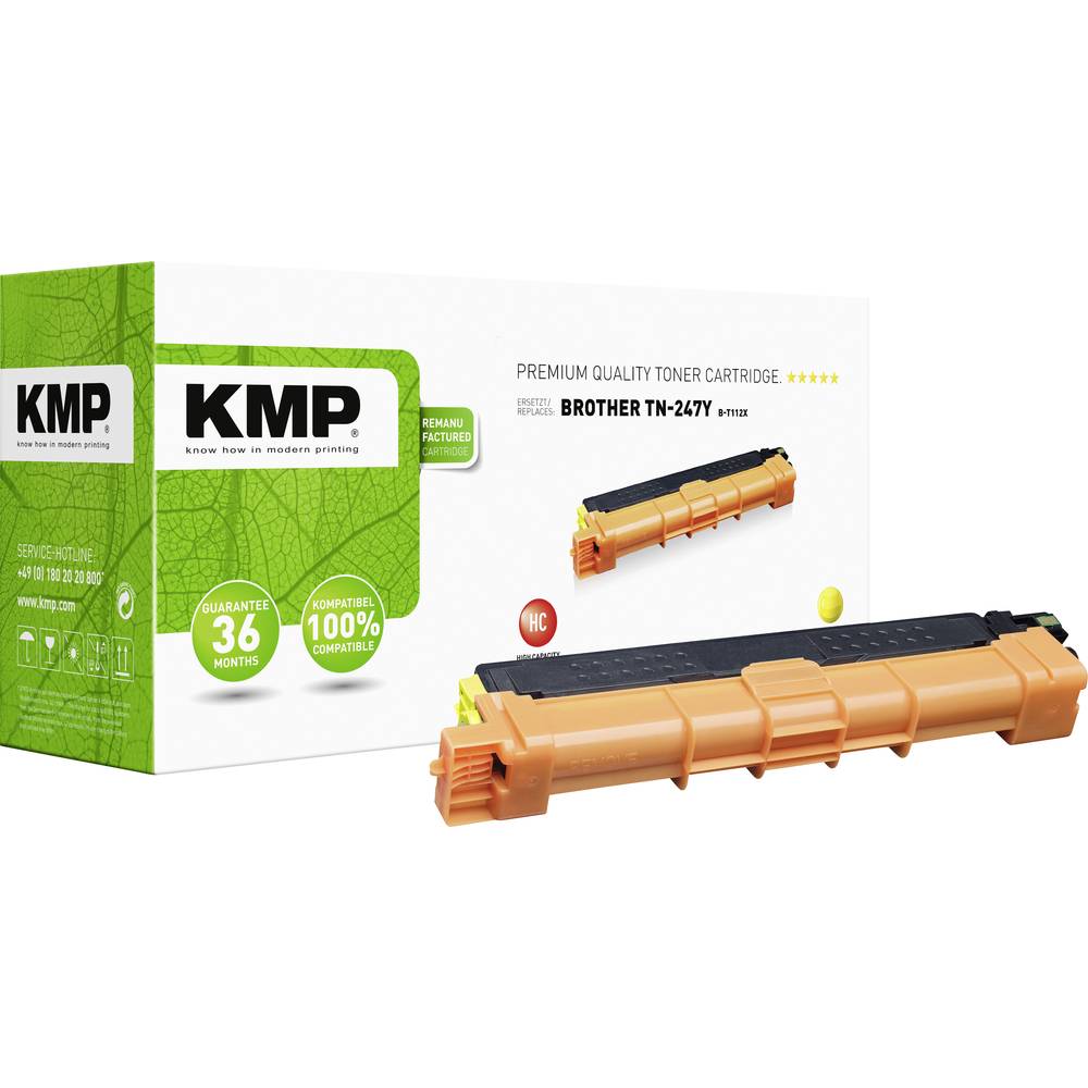 KMP Toner vervangt Brother TN-247Y, TN247Y Compatibel Geel 2300 bladzijden B-T112X