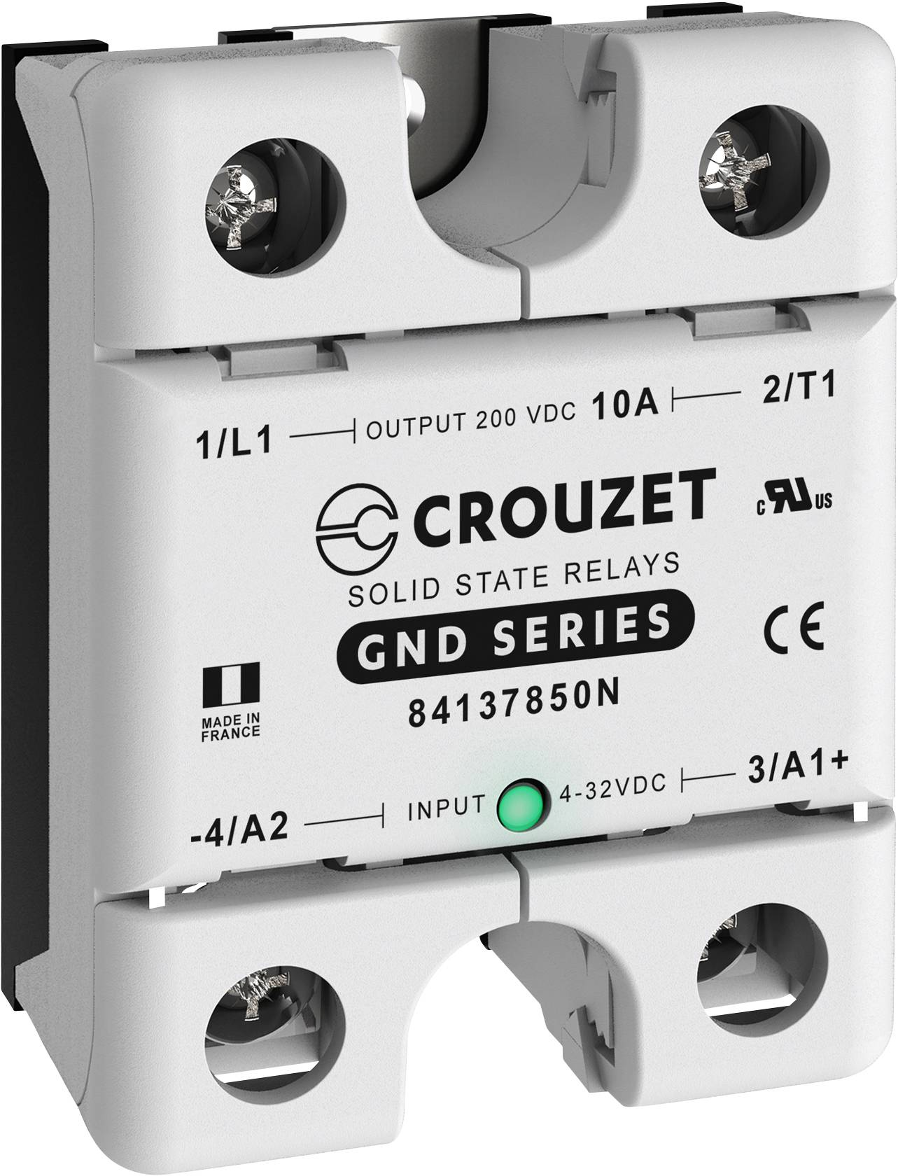 Crouzet Halfgeleiderrelais 84137850N 10 A Schakelspanning (max.): 200 V/AC DC-circuit 1 stuk(s)