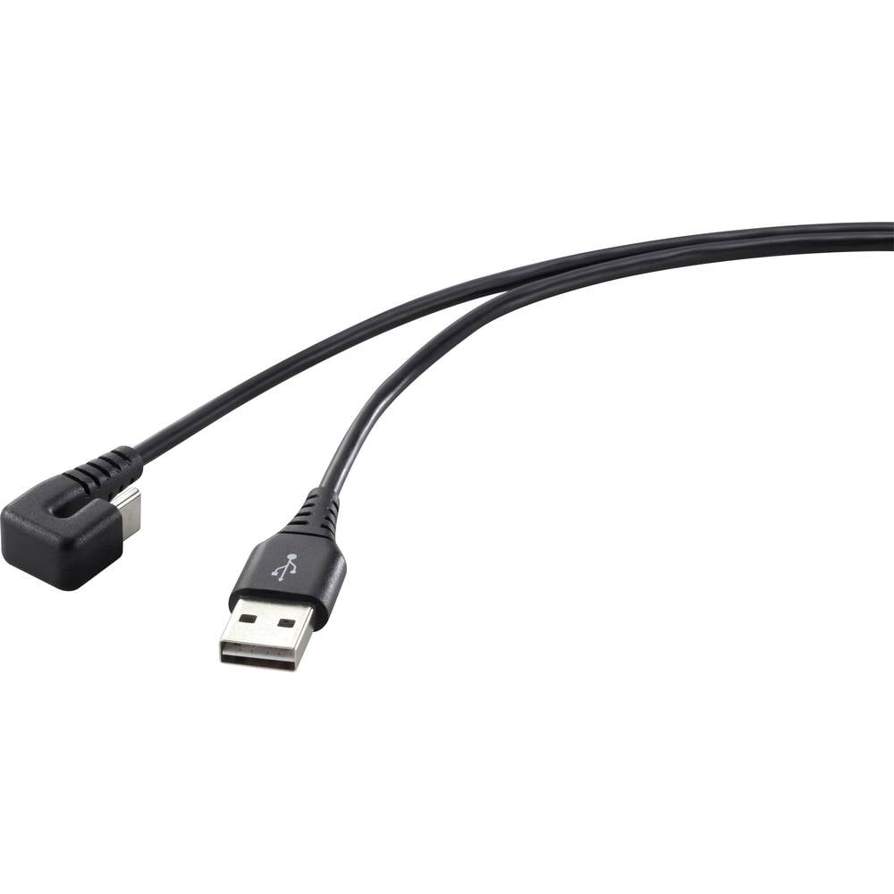 Renkforce USB-kabel USB 2.0 USB-C stekker, USB-A stekker 1.00 m Zwart