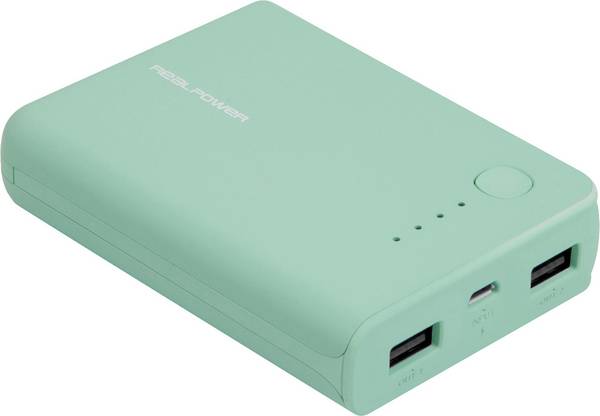 RealPower PB-10k Powerbank 10000 mAh  Li-ion  Opal Blue