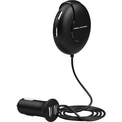 RealPower 195446 USB-oplader 47 W Auto Uitgangsstroom (max.) 2400 mA Aantal uitgangen: 6 x USB-0