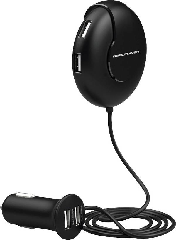 RealPower 195446 USB-oplader 47 W Auto Uitgangsstroom (max.) 2400 mA Aantal uitgangen: 6 x USB