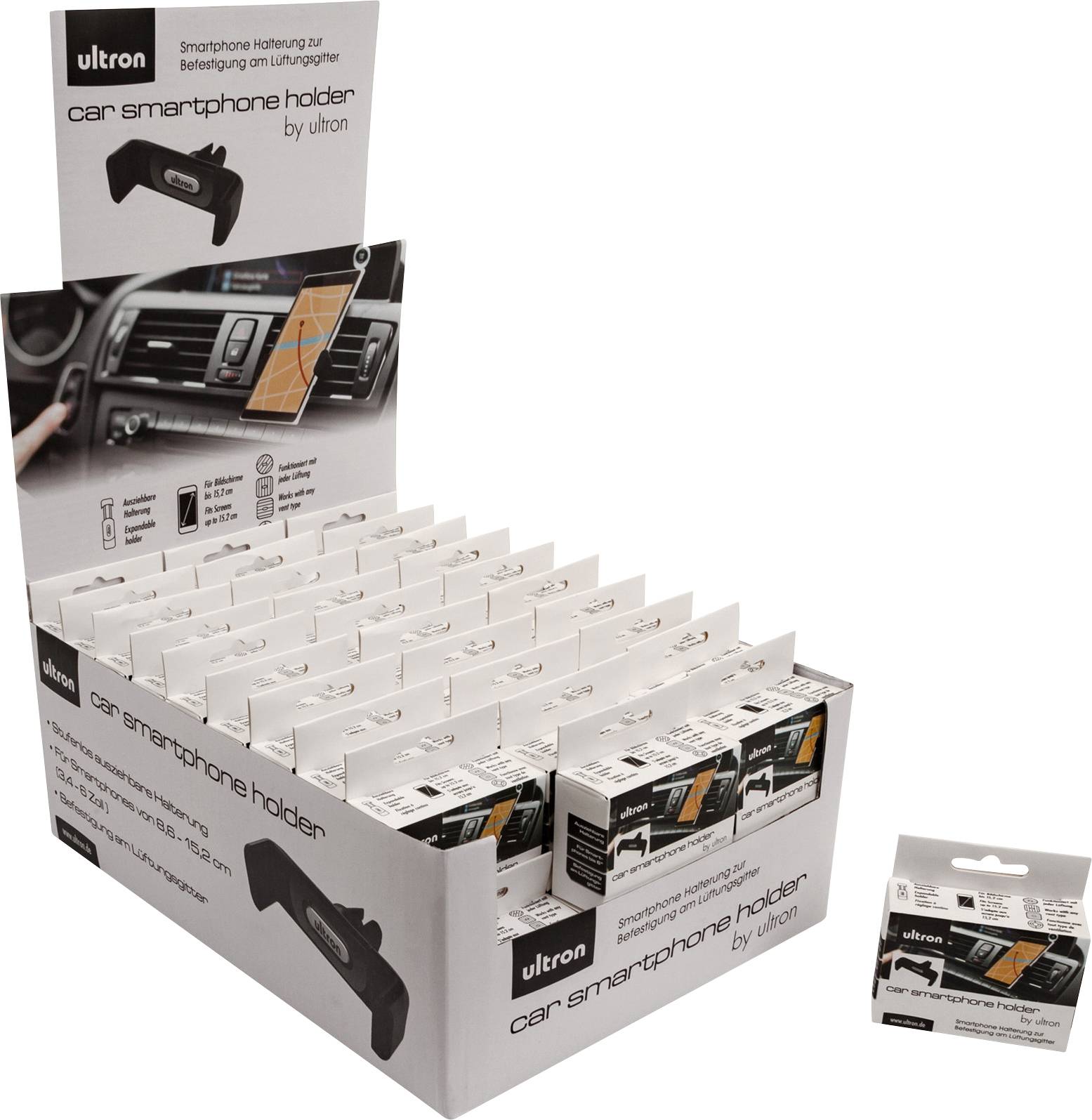 Ultron car Ventilatierooster Telefoonhouder voor in de auto 86 - 152 mm-2