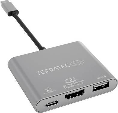 TERRATEC-adapter Sluit C3 USB-C -> USB-C PD/HDMI/USB3.0 aan