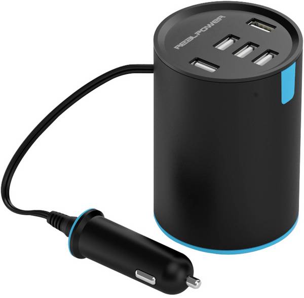 RealPower 195445 USB-oplader 50 W Auto Uitgangsstroom (max.) 2400 mA Aantal uitgangen: 5 x USB