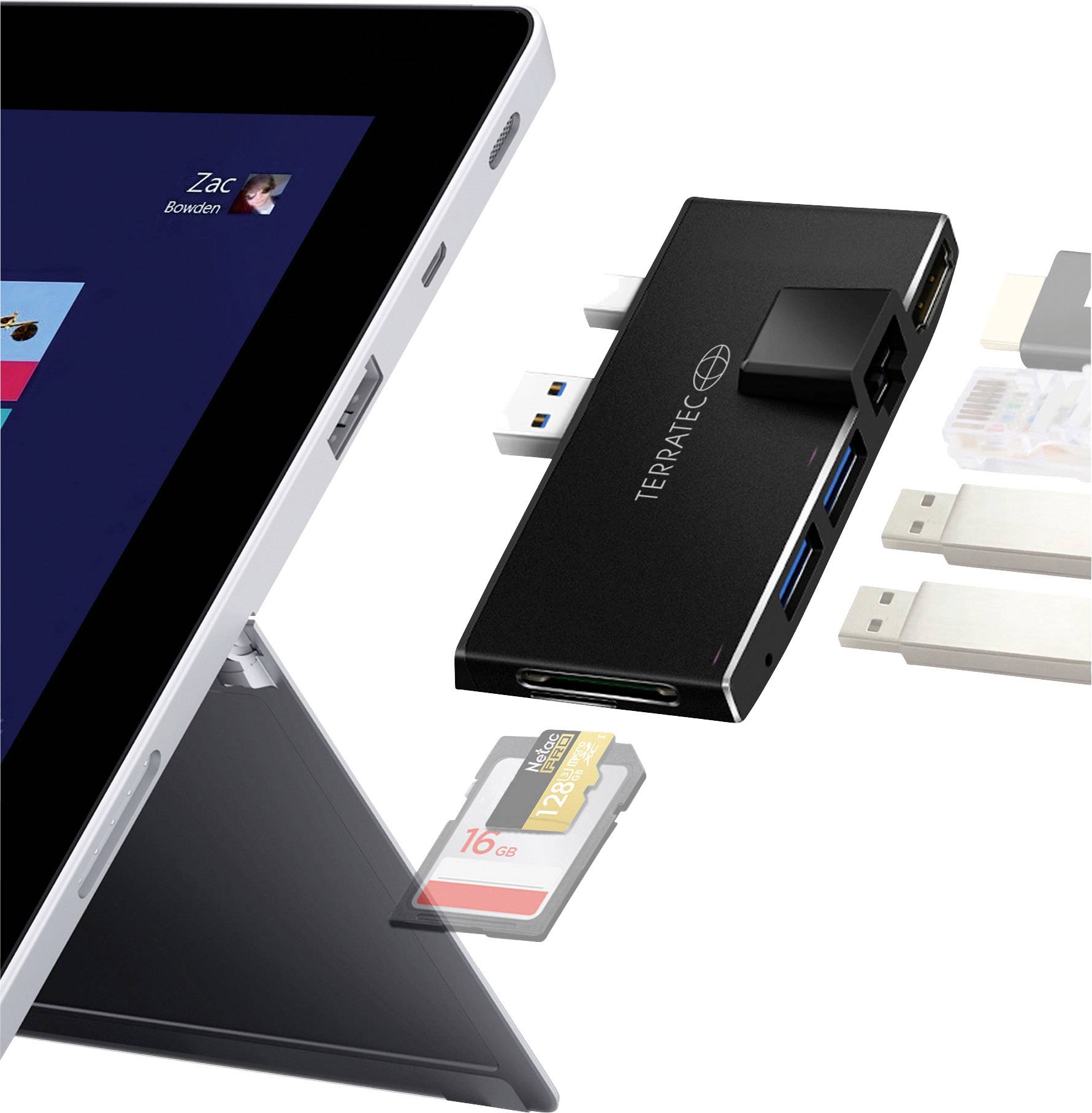 Terratec CONNECT Pro2 Laptopdockingstation Geschikt voor merk (dockingstation): Microsoft Surface-1