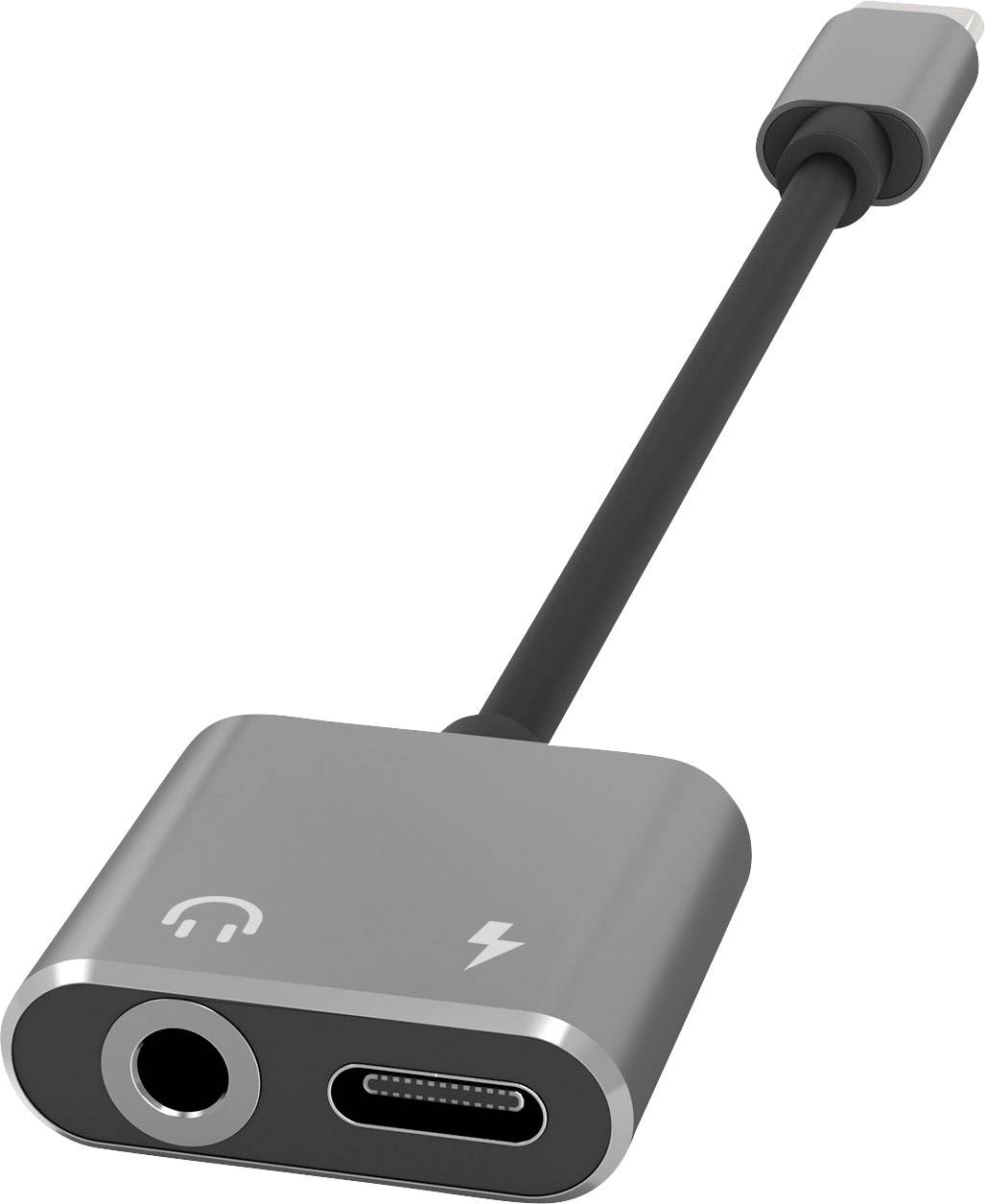 Adapterkabel met USB-C-stekker en audio-aansluiting. Het maakt het mogelijk om hoofdtelefoons aan te sluiten op apparaten met een USB-C-poort.