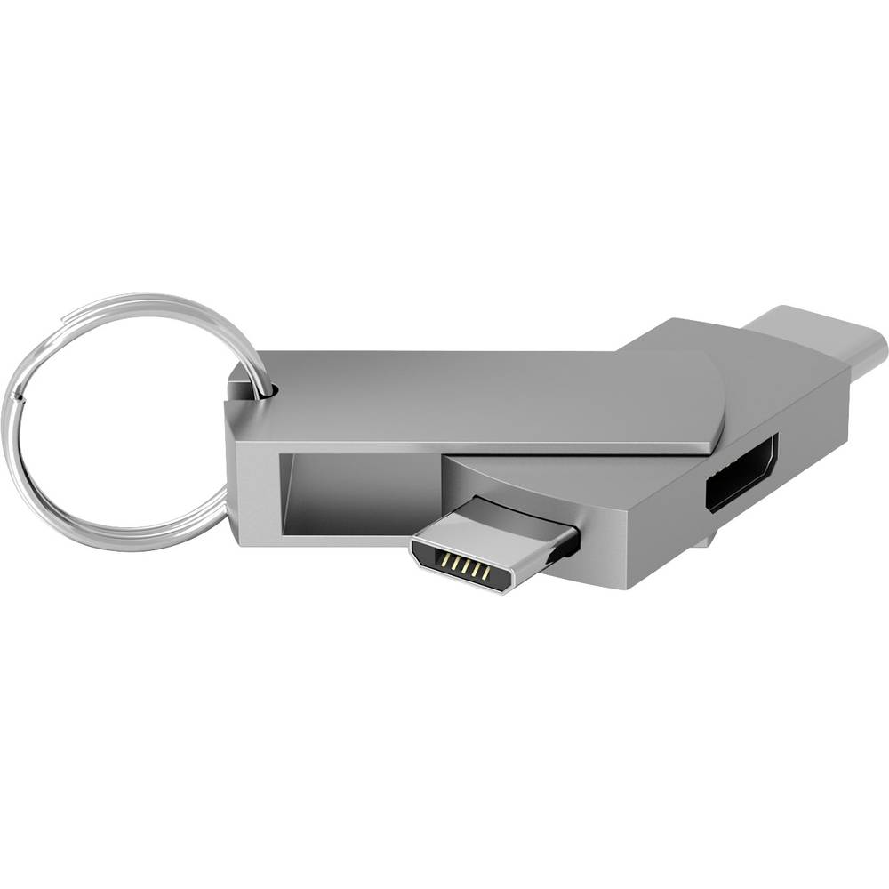 Terratec 272989 kabeladapter-verloopstukje USB Type-C 2 x Micro-USB Zilver