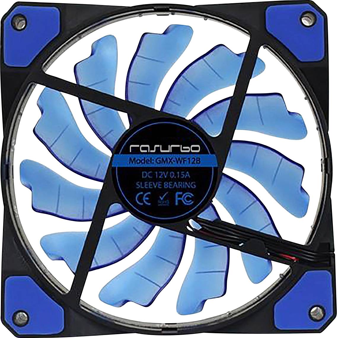 Rasurbo Fan 120 PCventilator Blauw (b x h x d) 120 x 120 x 25 mm Incl