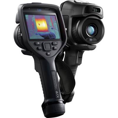 Twee warmtebeeldcamera's met schermen die infraroodbeelden weergeven; nuttig voor temperatuurmeting en technische diagnoses.