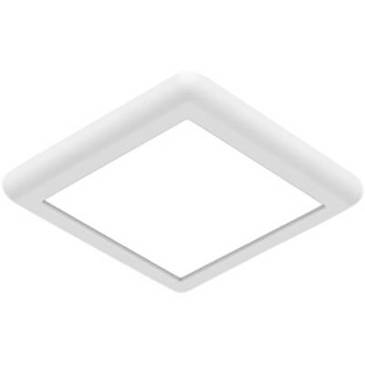 Een witte, vierkante LED-plafondlamp met afgeronde hoeken, voor moderne binnenverlichting.